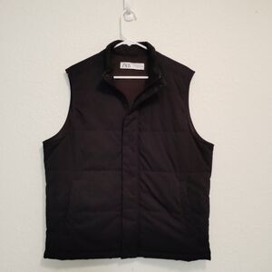 Zara Men's Black Puffer Vest